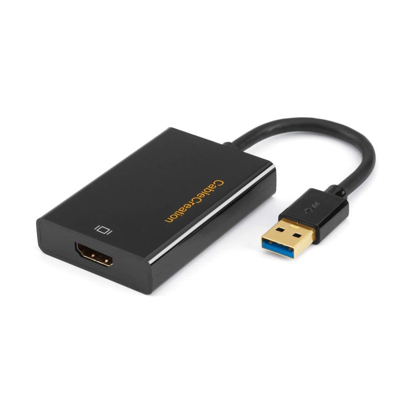 CableCreation محول كابل كرييشن USB 3.0 إلى HDMI مع DisplayLink، محول رسومات عرض خارجي USB متوافق مع Windows 11، 10 و macOS، أسود - Image 1